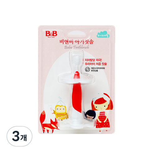 비앤비 아기칫솔, 혼합색상, 1개입, 3개