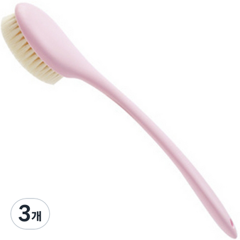 원이네 라운드 바디 브러쉬, 핑크, 3개, 1개입