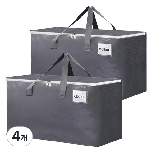 로이홈 대용량 PE 수납 정리 이사 가방, 그레이, 90L, 4개