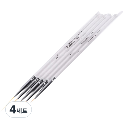 아크릴 세필 브러쉬 5종 세트 KN-B3030, 4세트, 혼합색상