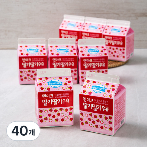 덴마크 딸기딸기 우유, 300ml, 40개