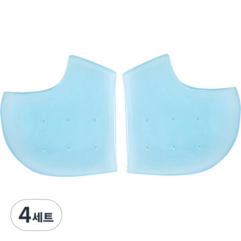 재니홈 뒷꿈치 각질 보습 케어 실리콘 양말 블루 2p, 4세트, 2개입