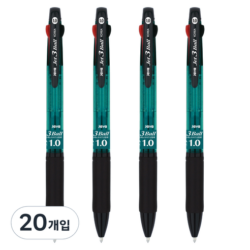 자바펜 제트3볼펜 1.0mm, 민트, 20개입