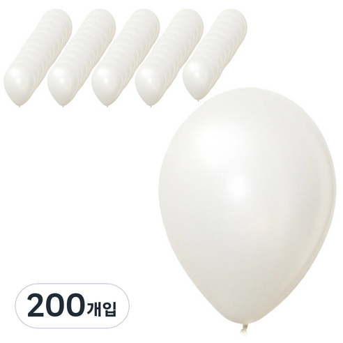 파티팡 라운드 풍선 30cm, 펄 화이트, 200개입