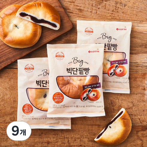 기린 빅단팥빵, 100g, 1개입, 9개