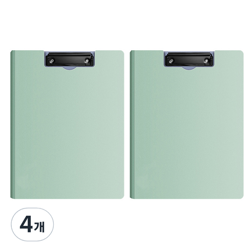 동아피엠에스 심플 커버 클립보드 A4 31.5 x 24 cm, 라이트그린, 4개