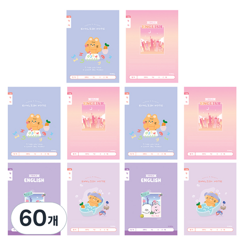 아이비스 초등1-2영어 노트 넓은칸-여12214, 랜덤발송, 60개