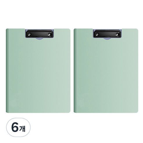 동아피엠에스 심플 커버 클립보드 A4 31.5 x 24 cm, 라이트그린, 6개
