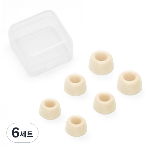 라이퍼텍 블루투스 이어폰 이어팁 플렉시핏 폼팁 3쌍 SML 혼합, 아이보리, 6세트