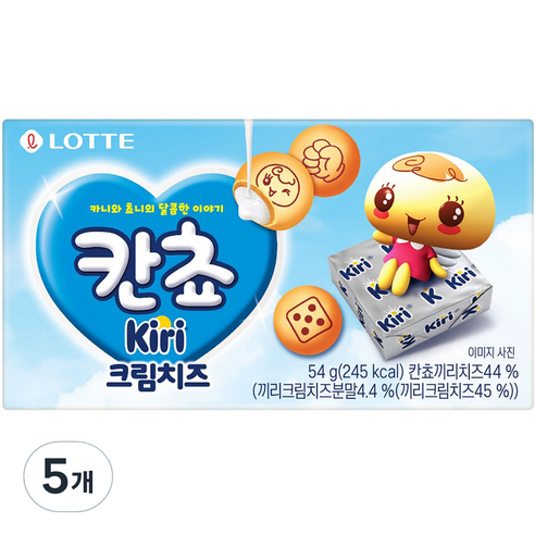 롯데웰푸드 칸쵸 끼리 크림치즈, 54g, 5개
