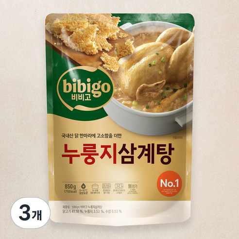 비비고 누룽지 삼계탕, 850g, 3개