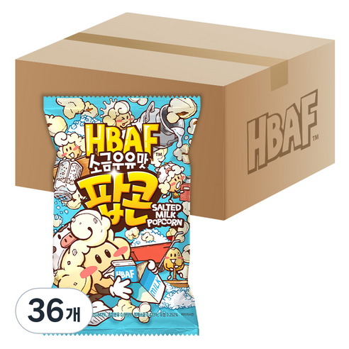 바프 소금우유맛 팝콘, 80g, 36개
