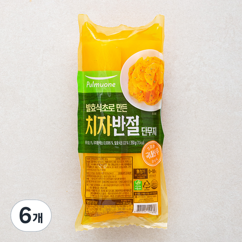 풀무원 치자반절단무지, 350g, 6개