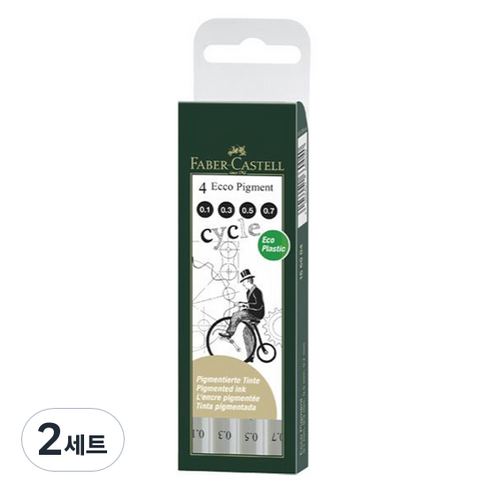 파버카스텔 에코피그먼트 펜 4p 세트 블랙 A, 혼합색상, 2세트