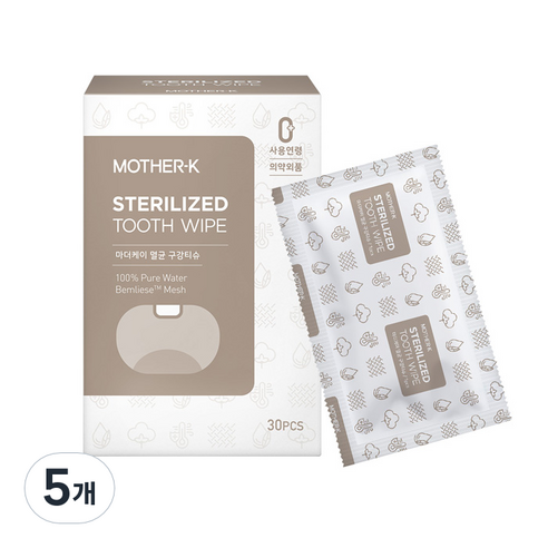 마더케이 멸균 구강티슈 30p, 120g, 5개