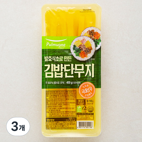 풀무원 김밥단무지, 3개, 400g
