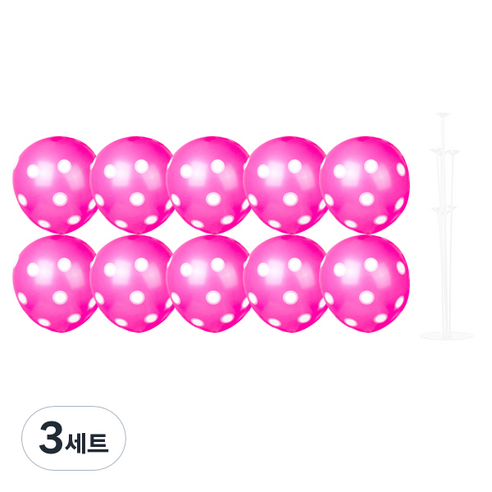 파티쇼 풍선꽂이장식세트 70cm, 도트푸치샤, 3세트
