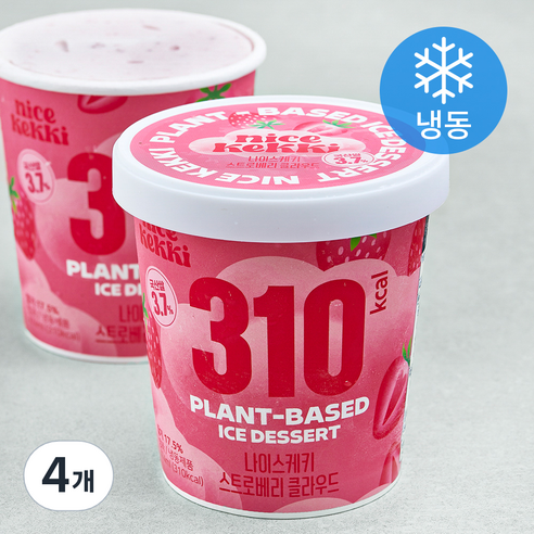 나이스케키 스트로베리 클라우드 컵 (냉동), 474ml, 1개입, 4개