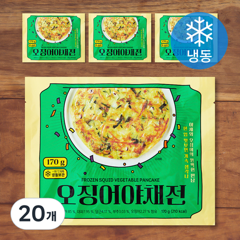 오징어 야채전 (냉동), 170g, 20개