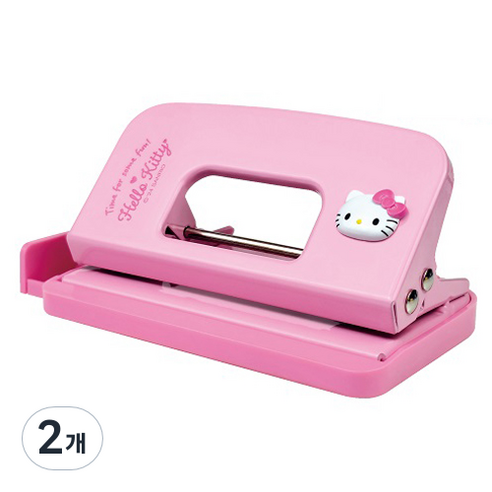 바이하츠 헬로키티 미니 2공펀치 HK-M2H, 2개, 핑크
