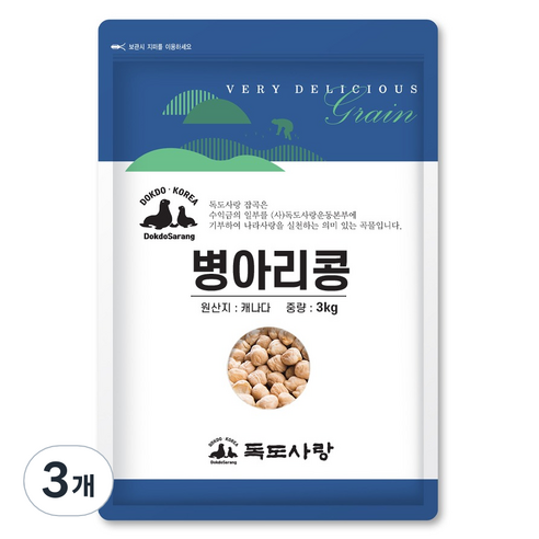 독도사랑 병아리콩, 3kg, 3개
