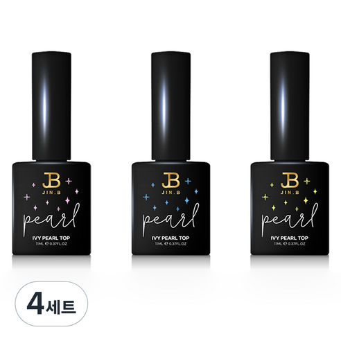 아이비 논와이프 펄 탑 젤 11ml x 3종 세트, 핑크, 블루, 그린, 4세트
