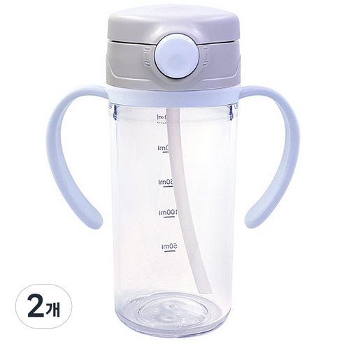 아가프라 스타 트라이탄 빨대컵 300ml, 그레이, 300ml, 2개