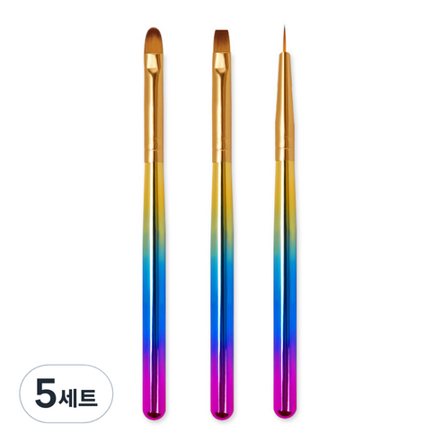시크핏 전문가용 네일브러쉬 3종 세트 CFB005, 5세트, 혼합색상