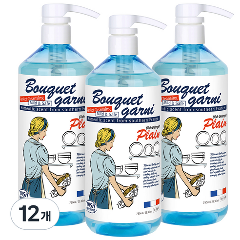 부케가르니 에코 주방세제 무향, 750ml, 12개