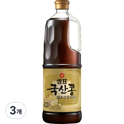 샘표 국산콩 양조간장 프리미엄, 1.7L, 3개