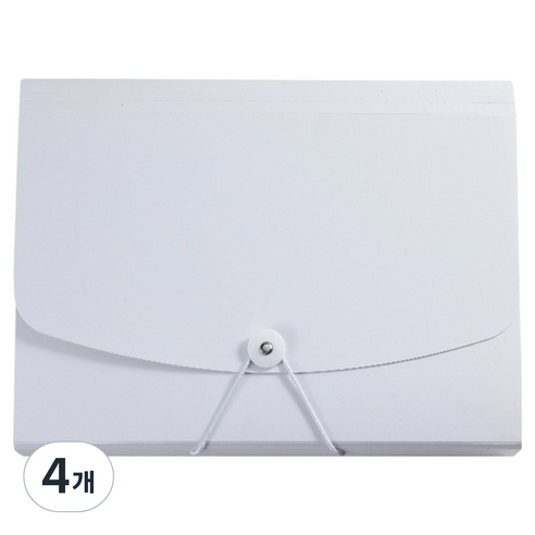 올인셀 깔끔한 아코디언 파일 13칸 A4, 화이트, 4개