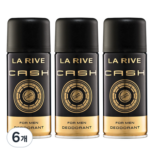라리브 남성용 캐시 퍼퓸 데오드란트, 150ml, 6개