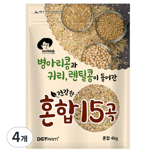 엉클탁 병아리콩과 귀리 렌틸이 들어간 혼합 15곡, 4kg, 4개