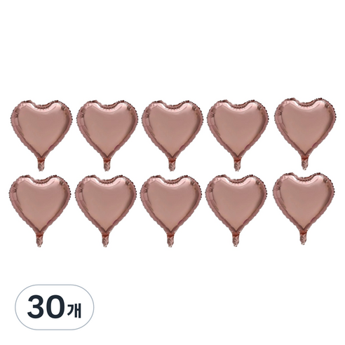 이롭상회 예쁜 풍선 하트 33~35cm, 로즈 골드, 30개