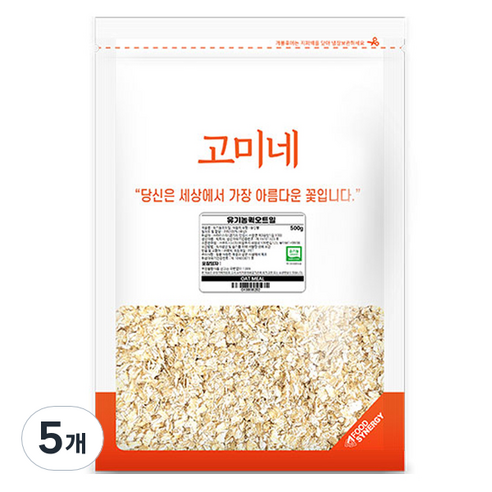 고미네 유기농 퀵 오트밀, 500g, 5개