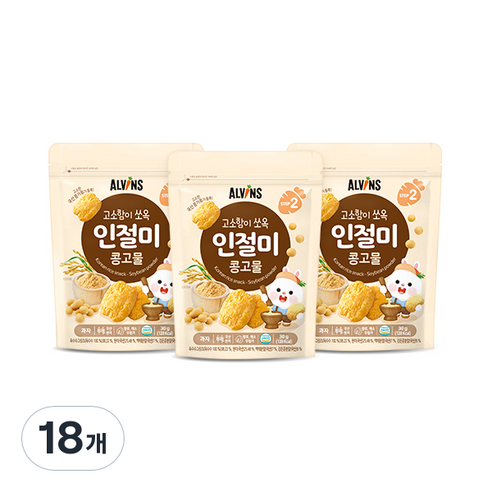 엘빈즈 고소함이 쏘옥 인절미과자, 콩고물, 18개