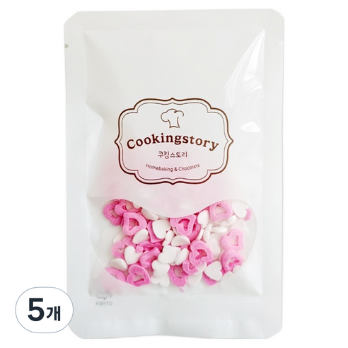 쿠킹스토리 스프링클 하트링 셰이프, 15g, 5개