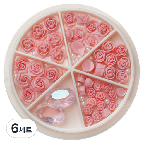 플라워 믹스스톤 네일파츠 세트 KN-P107, 혼합색상(KN-P1077), 6세트