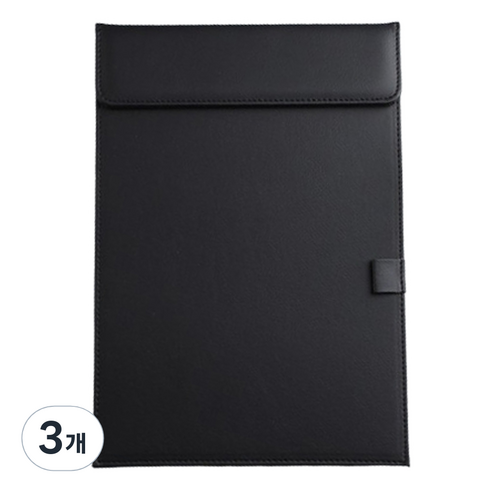 알로데 문서 폴더 패드 마그네틱 클립보드 18 x 26.5 cm, A02 블랙, 3개