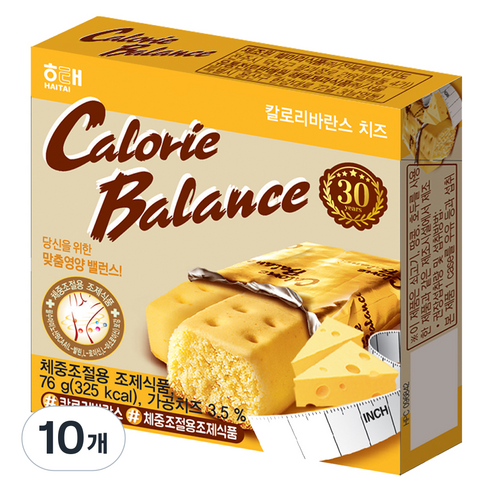 해태제과 칼로리발란스 치즈맛, 76g, 10개