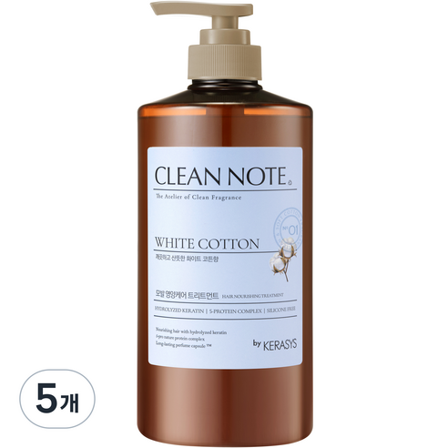 케라시스 클린노트 퍼퓸 트리트먼트 화이트코튼향, 800ml, 5개