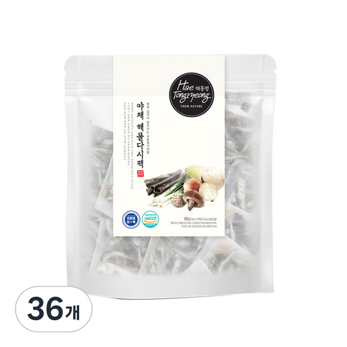 해통령 야채 해물다시팩, 90g, 6개