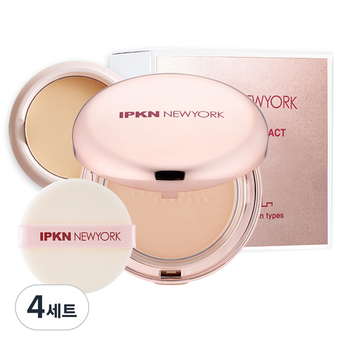 입큰 새틴 피니쉬 파우더 팩트 15g + 리필 11.5g, 21호, 4세트