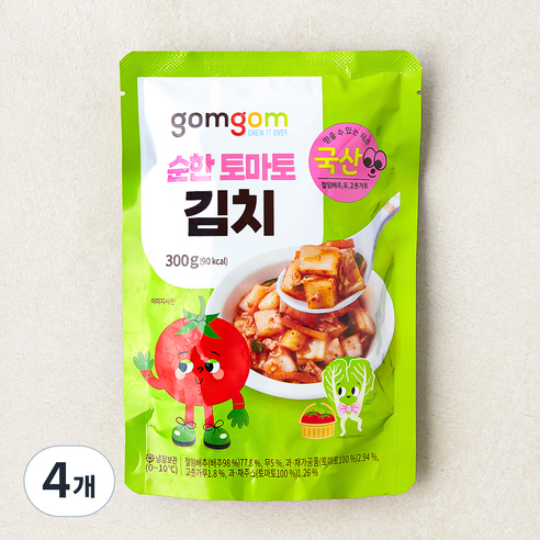 곰곰 순한 토마토 김치, 300g, 4개