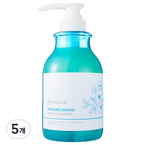 퓨어러스 모이스처 데미지 리페어 샴푸 동백꽃향, 5개, 530ml