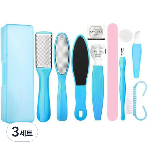 내모미해 발 각질 제거기 10종 세트 블루, 3세트