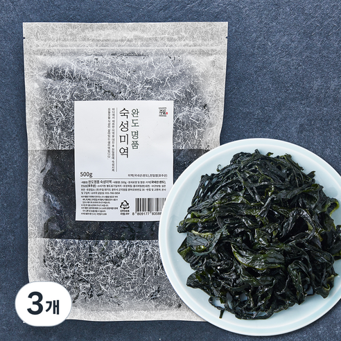 주일 완도명품 숙성미역, 500g, 3개