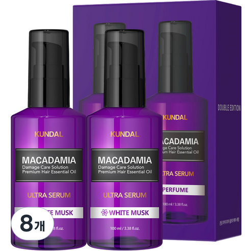 쿤달 울트라 세럼 헤어 에센스 화이트머스크향, 100ml, 8개