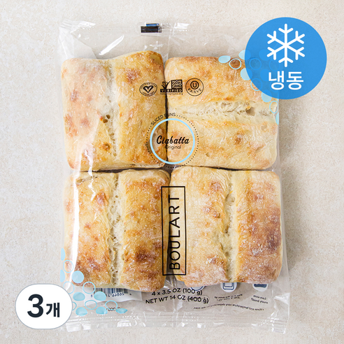 불라트 치아바타 버거번 4개입 (냉동), 400g, 3개