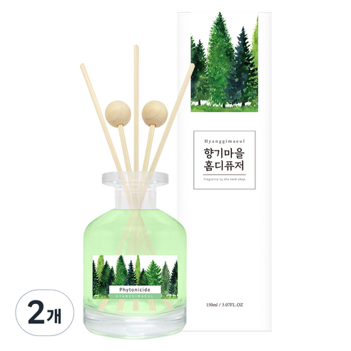 향기마을 실내용 홈 디퓨저 150ml, 피톤치드, 2개